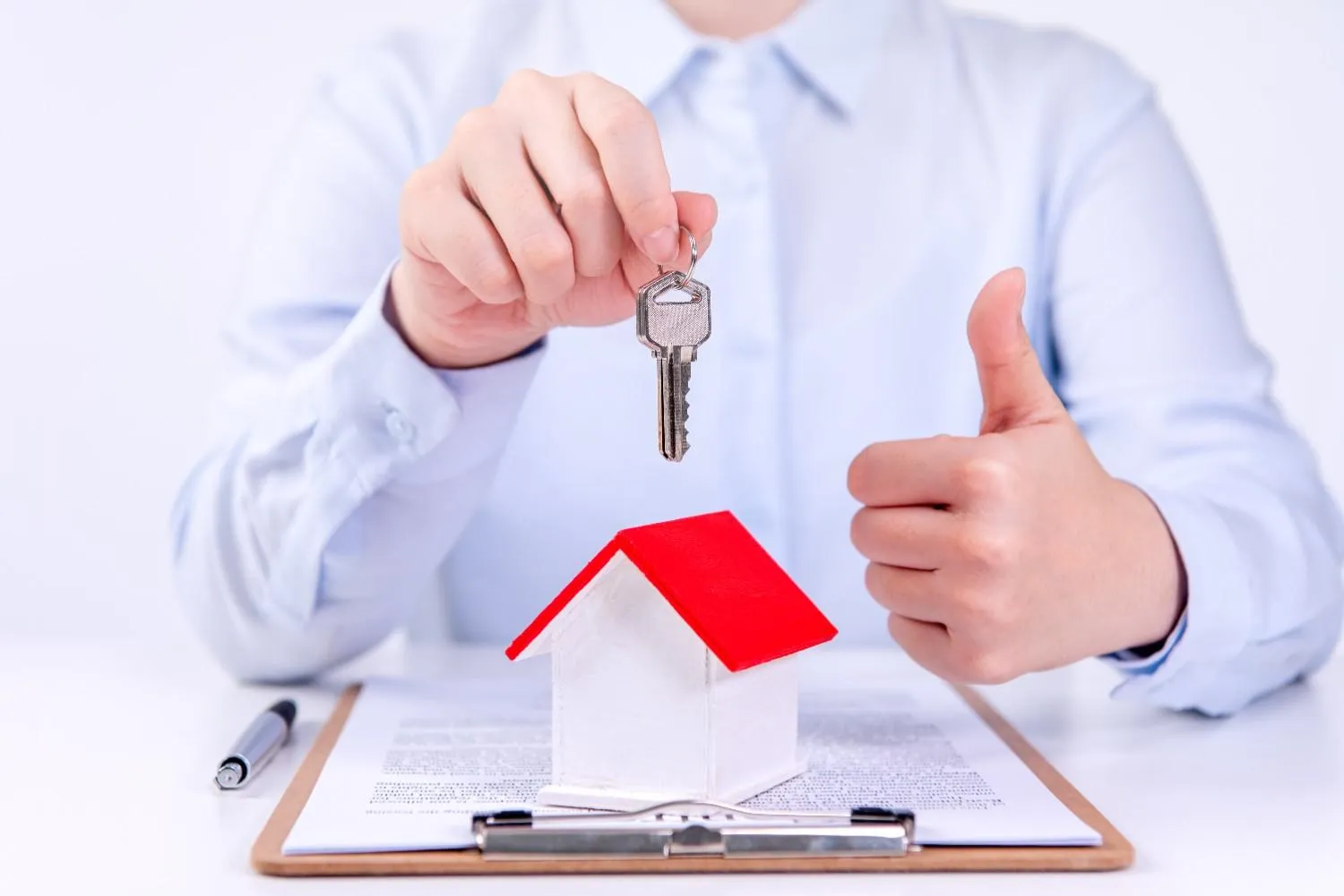 People discussing home sale